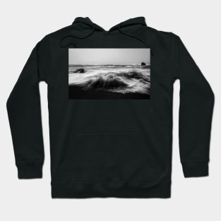 Angry Ocean in Black and White Hoodie